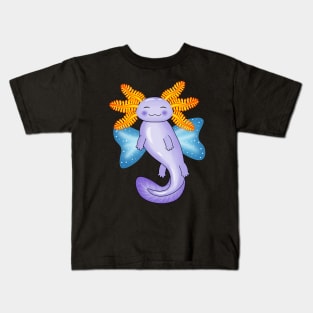 Purple Butterfly Axolotl Kids T-Shirt